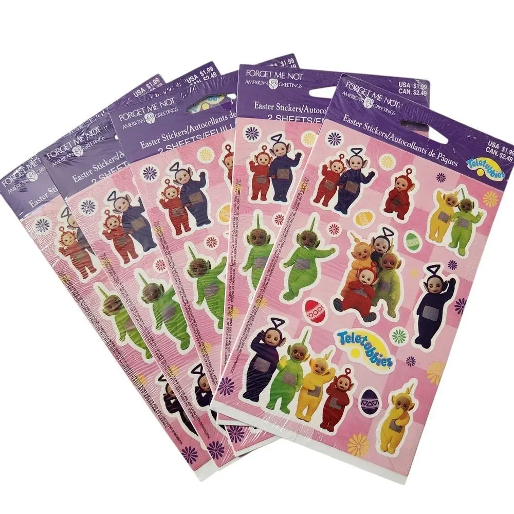 Y2k 2000s Teletubbies American Greetings Easter Stickers Lot Of 5 New